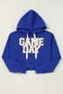 "Game Day" Dark Blue Print Hoodie - Celes Fashion
